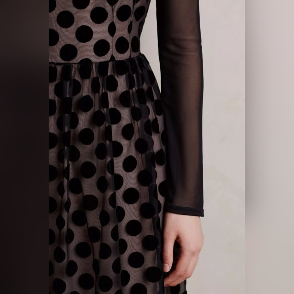 Anthropologie Dottie Dress by Sunday in Brooklyn Black Polka Dot Dress - Picture 3 of 13
